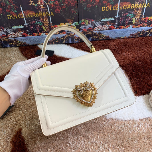 devotion 24 top-handle white calfskin