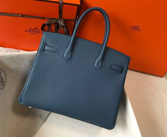 HM Birkin Bag 30cm Dark Blue Togo Leather GHW