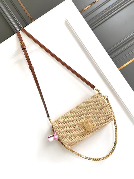 celin multipochette 23 beige raffia trimmings calfskin