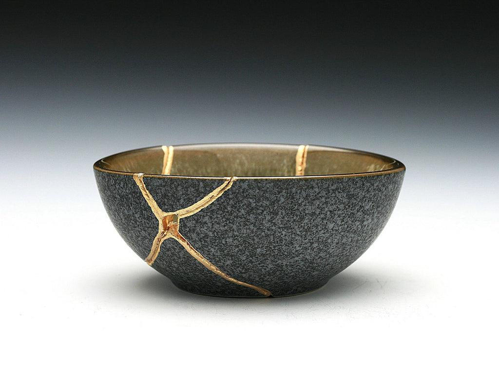Small Olive Green Kintsugi Bowl