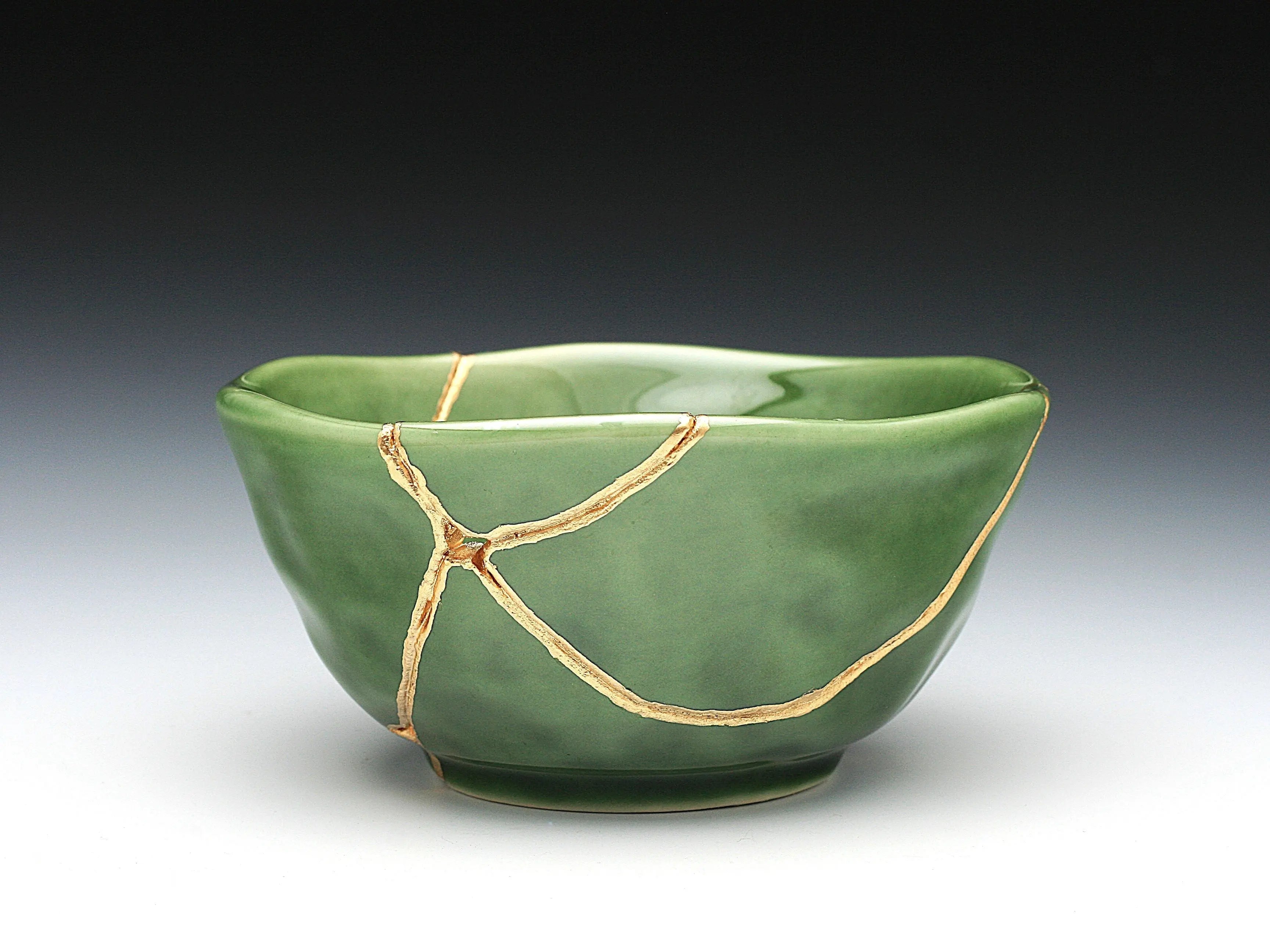 Medium Green Kintsugi Bowl