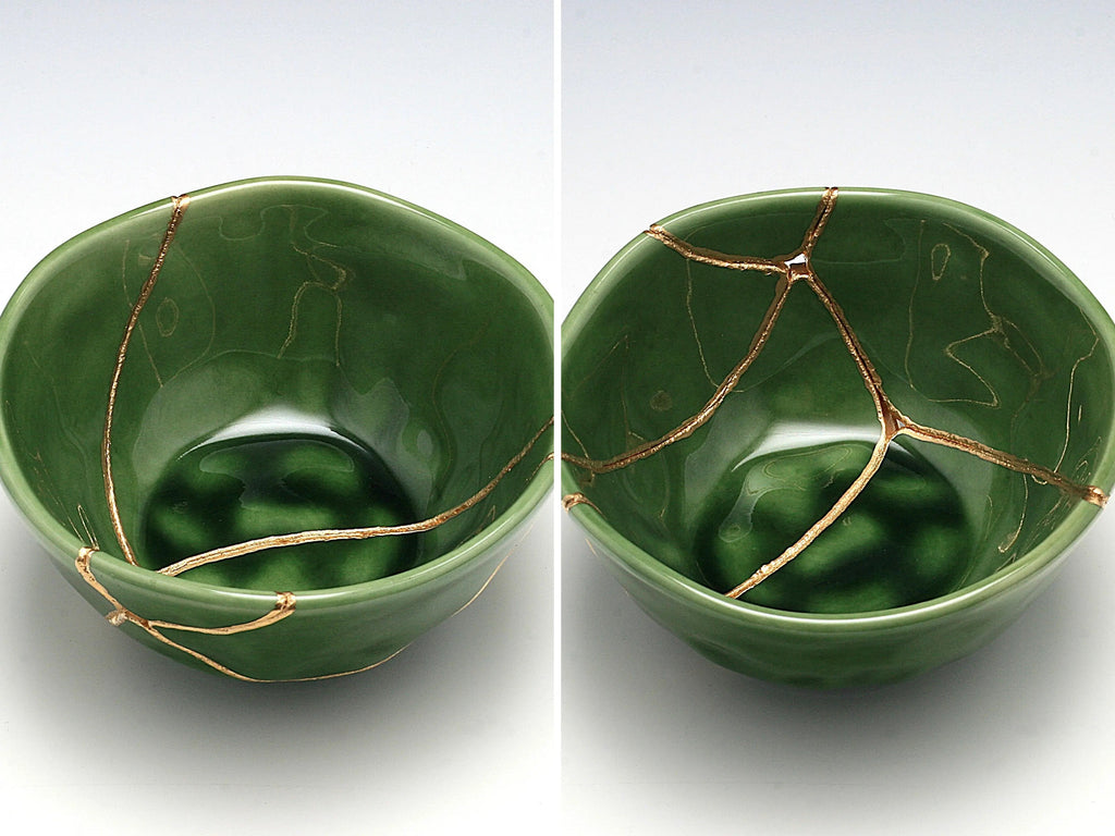 Medium Green Kintsugi Bowl