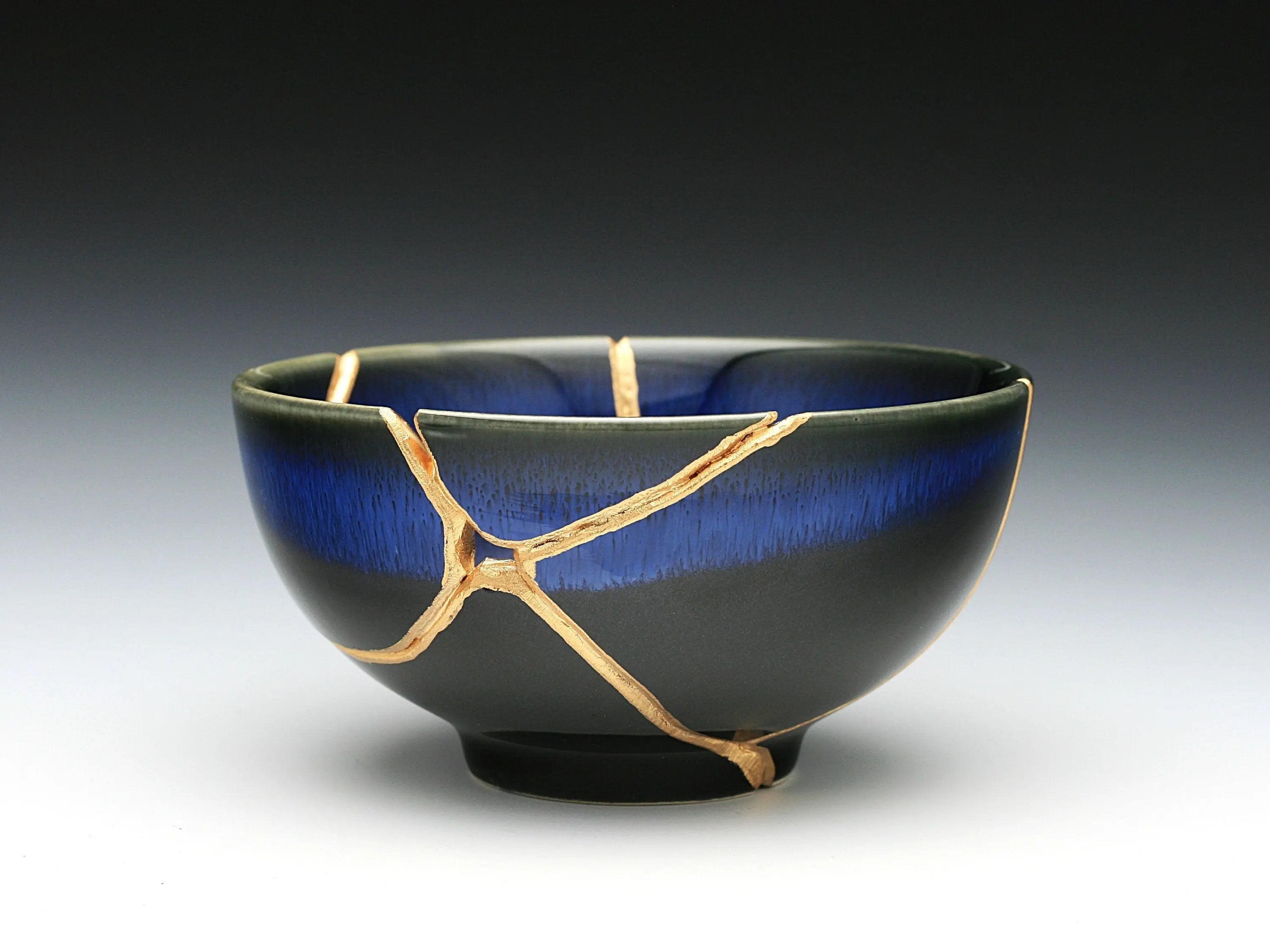 Medium Blue Kintsugi Bowl