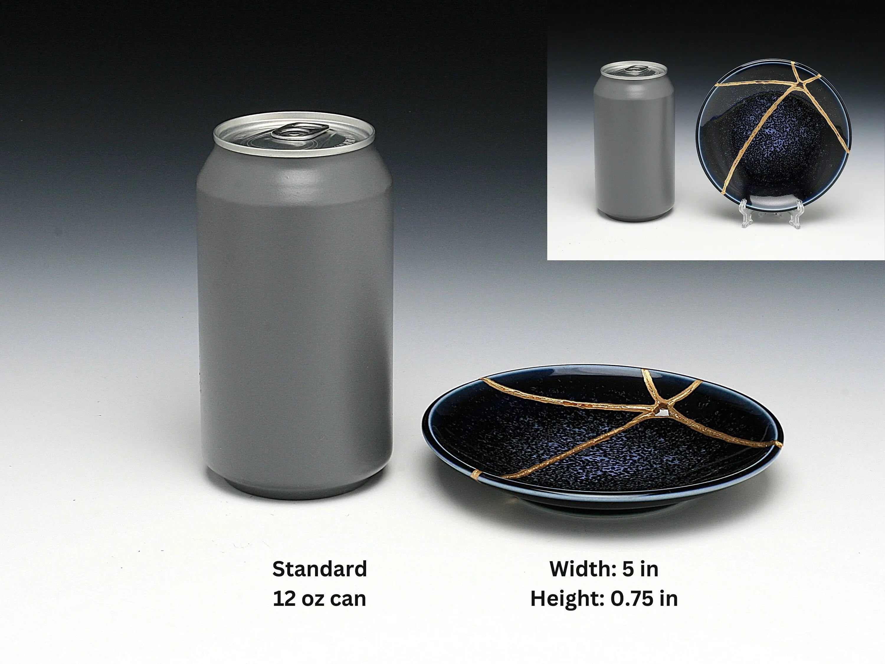 Medium Blue Kintsugi Plate