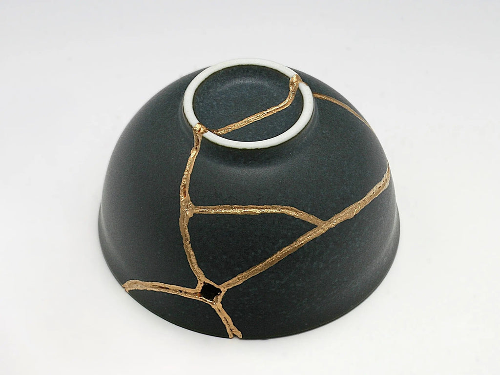 Small Black Kintsugi Teacup