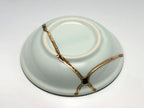 Small Blue and White Kintsugi Plate with Lines