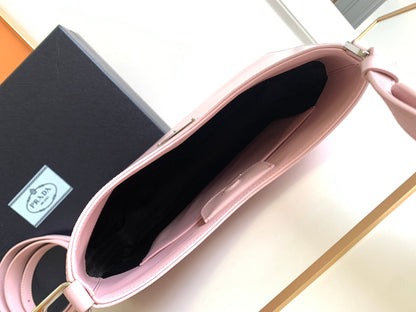 CLEO 30 PINK BRUSHED LEATHER SHOULDER BAG