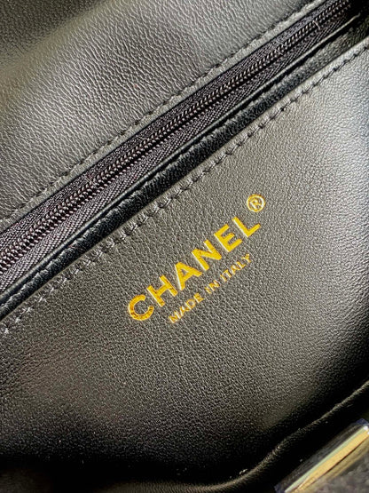 Mini CF 25 Flap Bag Black Shearling