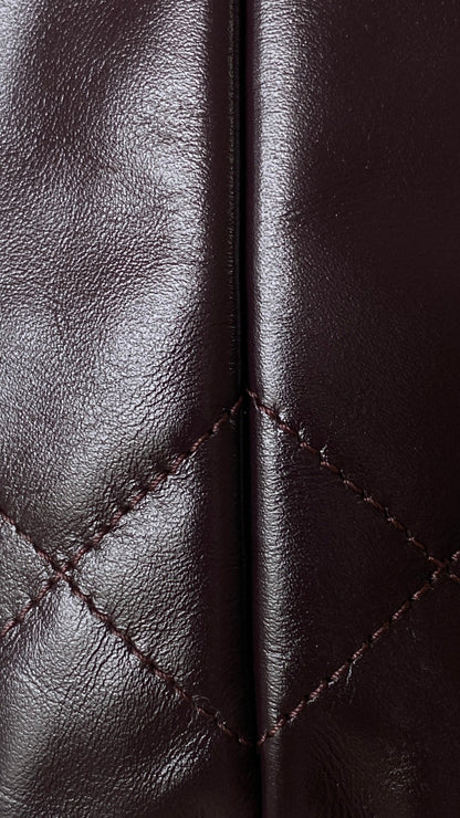 CC 24A Mini Hobo Bag 20cm Molten Dark Chocolate and Burgundy Lambskin SHW