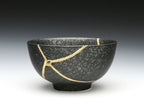 Medium Black Kintsugi Bowl with Texture