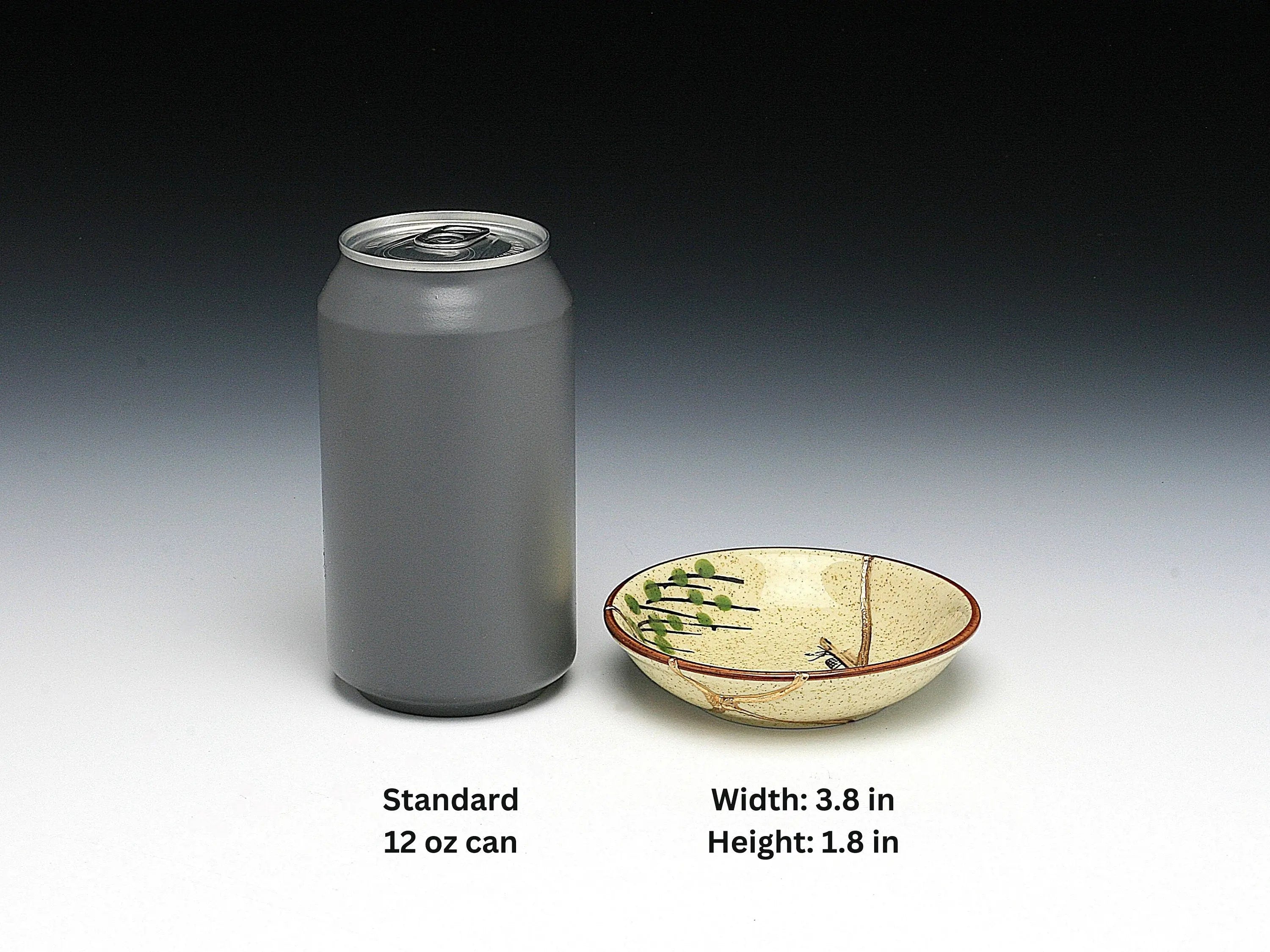 Small Beige Kintsugi Plate with Image