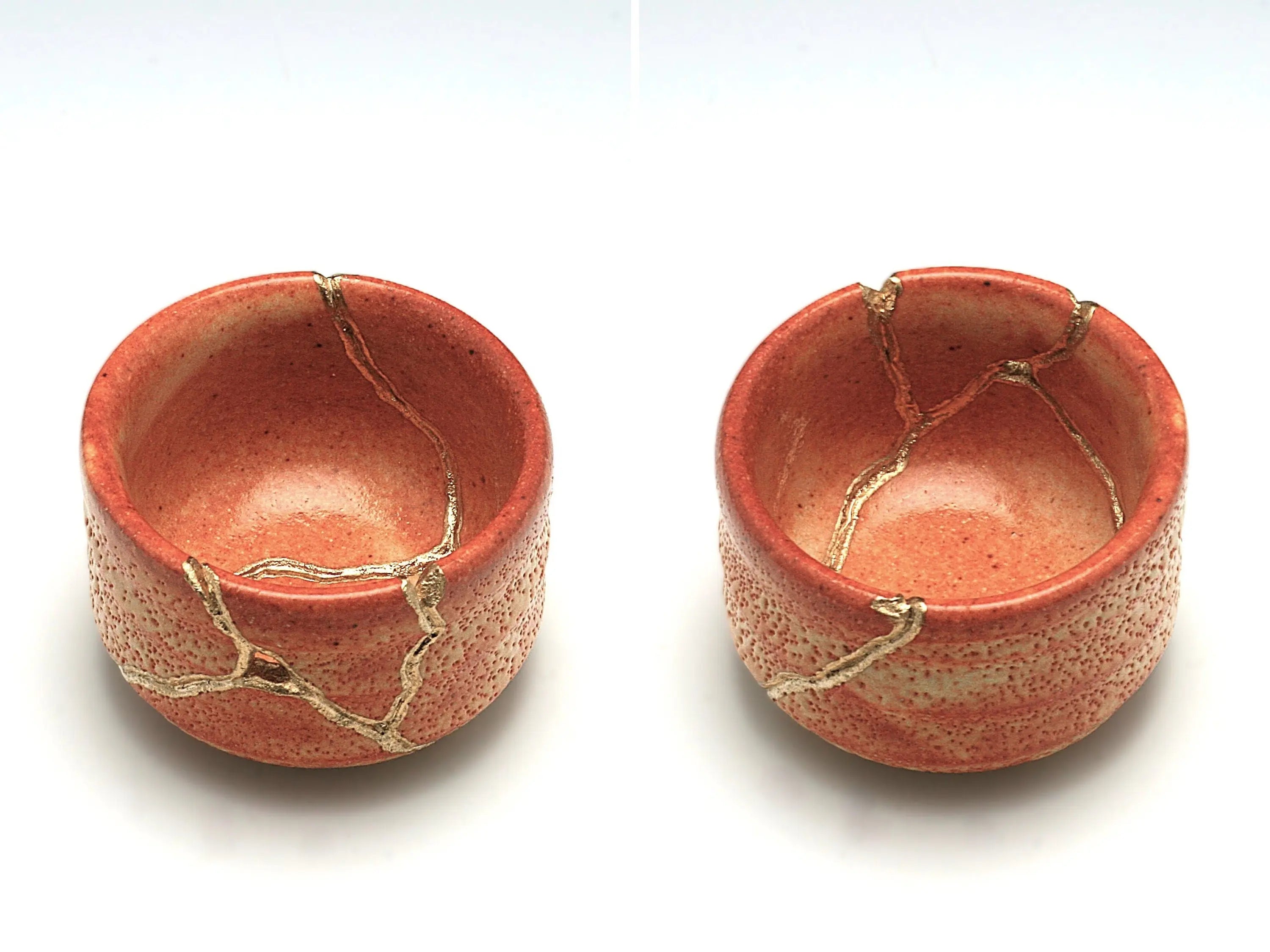 Small Orange Kintsugi Saki Cup