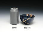 Medium Dark Blue Kintsugi Bowl with Sakura Pattern