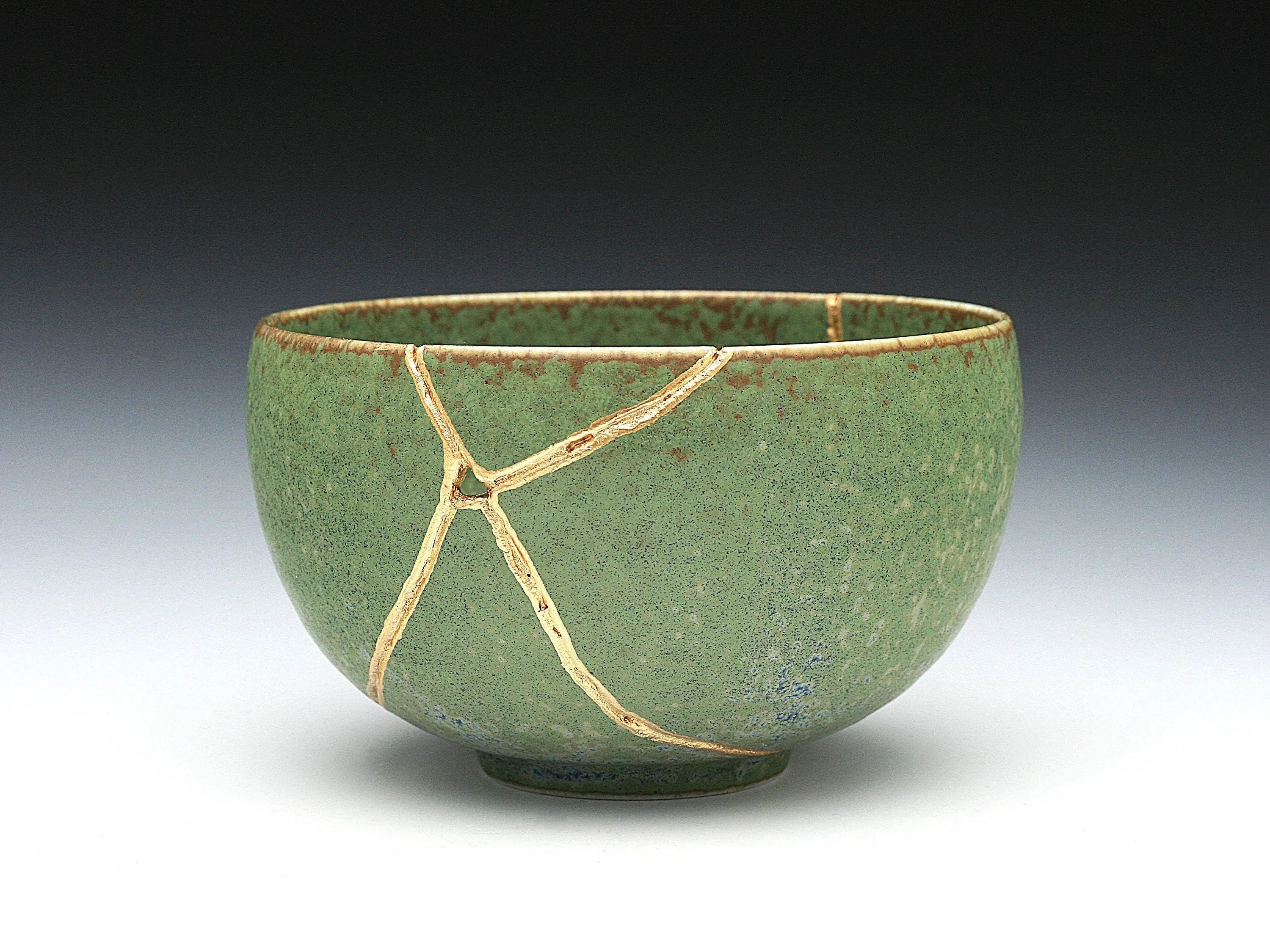 Medium Green Kintsugi Bowl