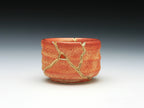 Small Orange Kintsugi Saki Cup