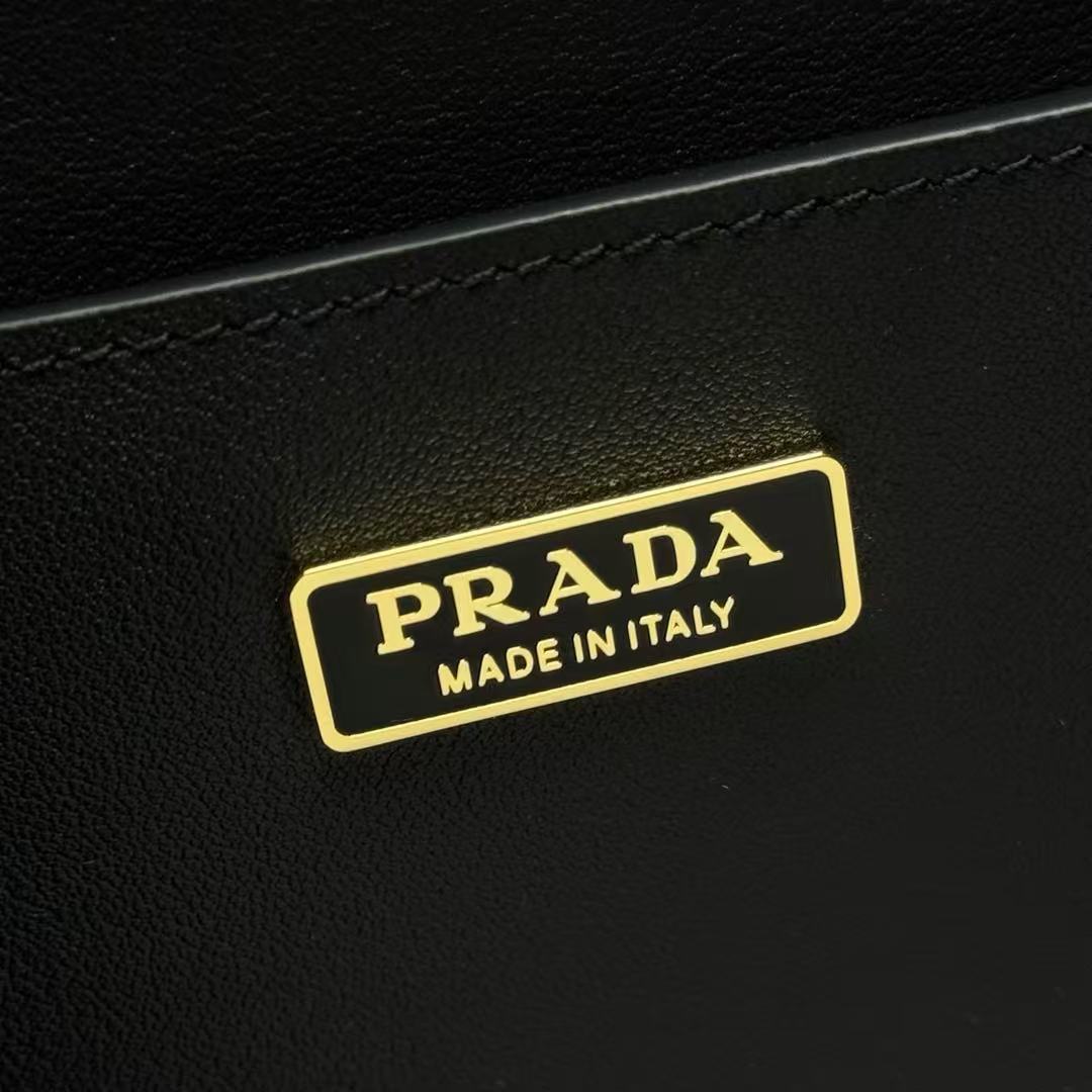 Prada Embleme Shoulder Bag Black Saffiano Leather