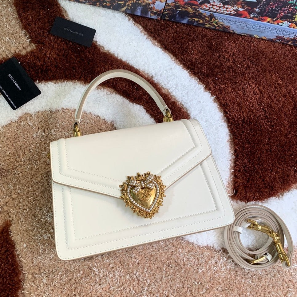 devotion 24 top-handle white calfskin