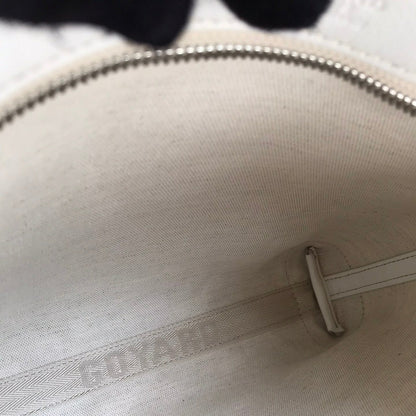 CONTI POUCH 24 IN WHITE LAMBSKIN AND GOYARDINE CANVAS