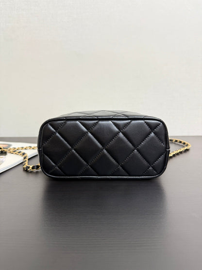 Chanel 2026 MatelassÃ© Pearl Chain Bag Black Lambskin