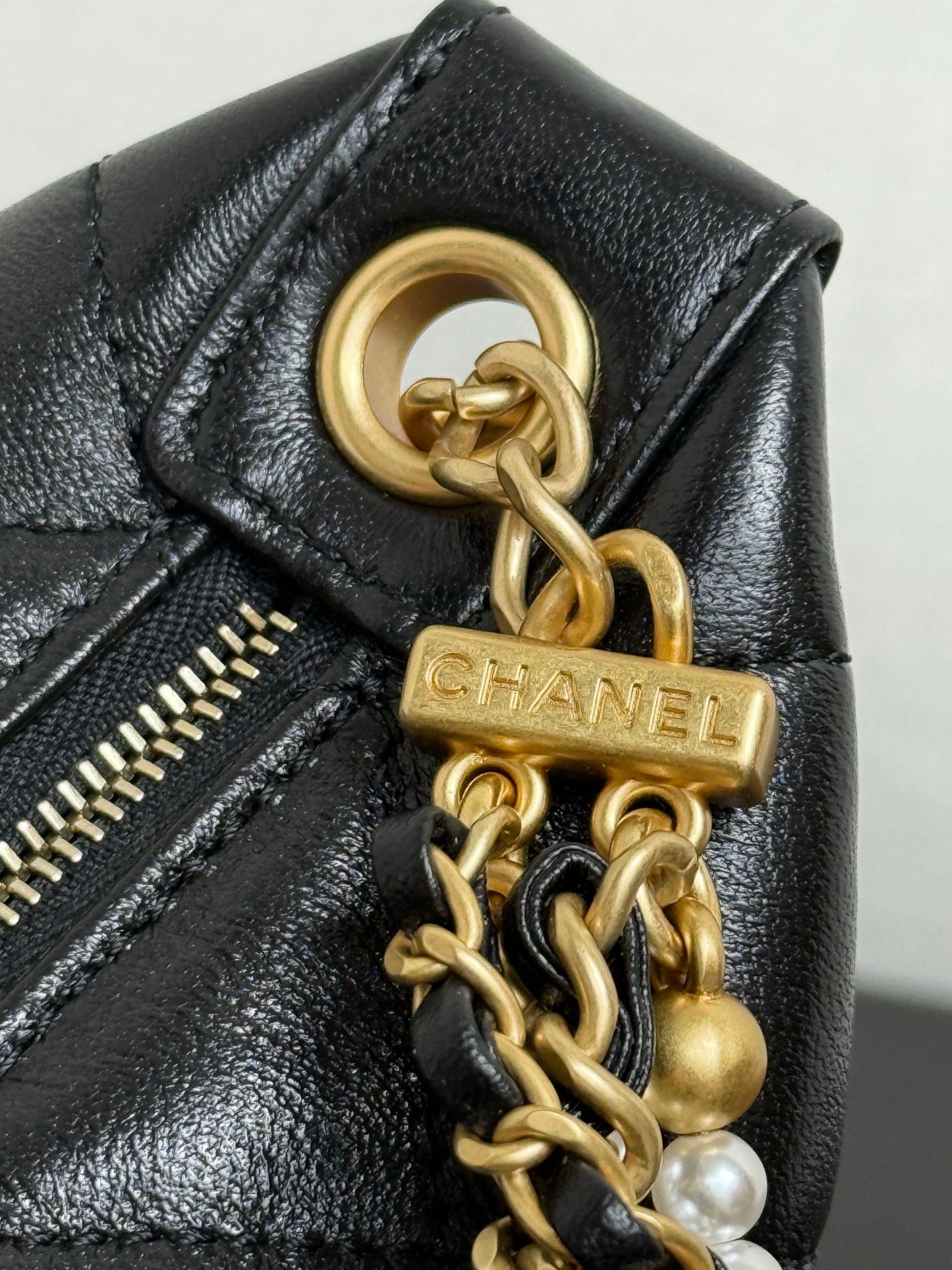 Chanel 2026 MatelassÃ© Pearl Chain Bag Black Lambskin