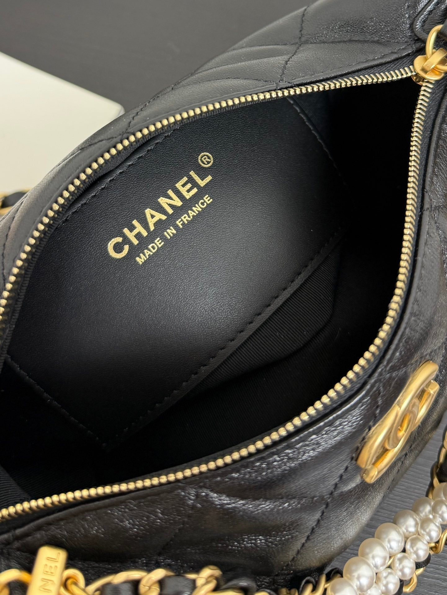 Chanel 2026 MatelassÃ© Pearl Chain Bag Black Lambskin