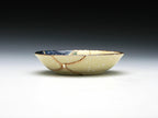 Small Beige Kintsugi Plate with Red and Yellow Flowers