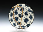Small Blue and White Kintsugi Plate with Leaves