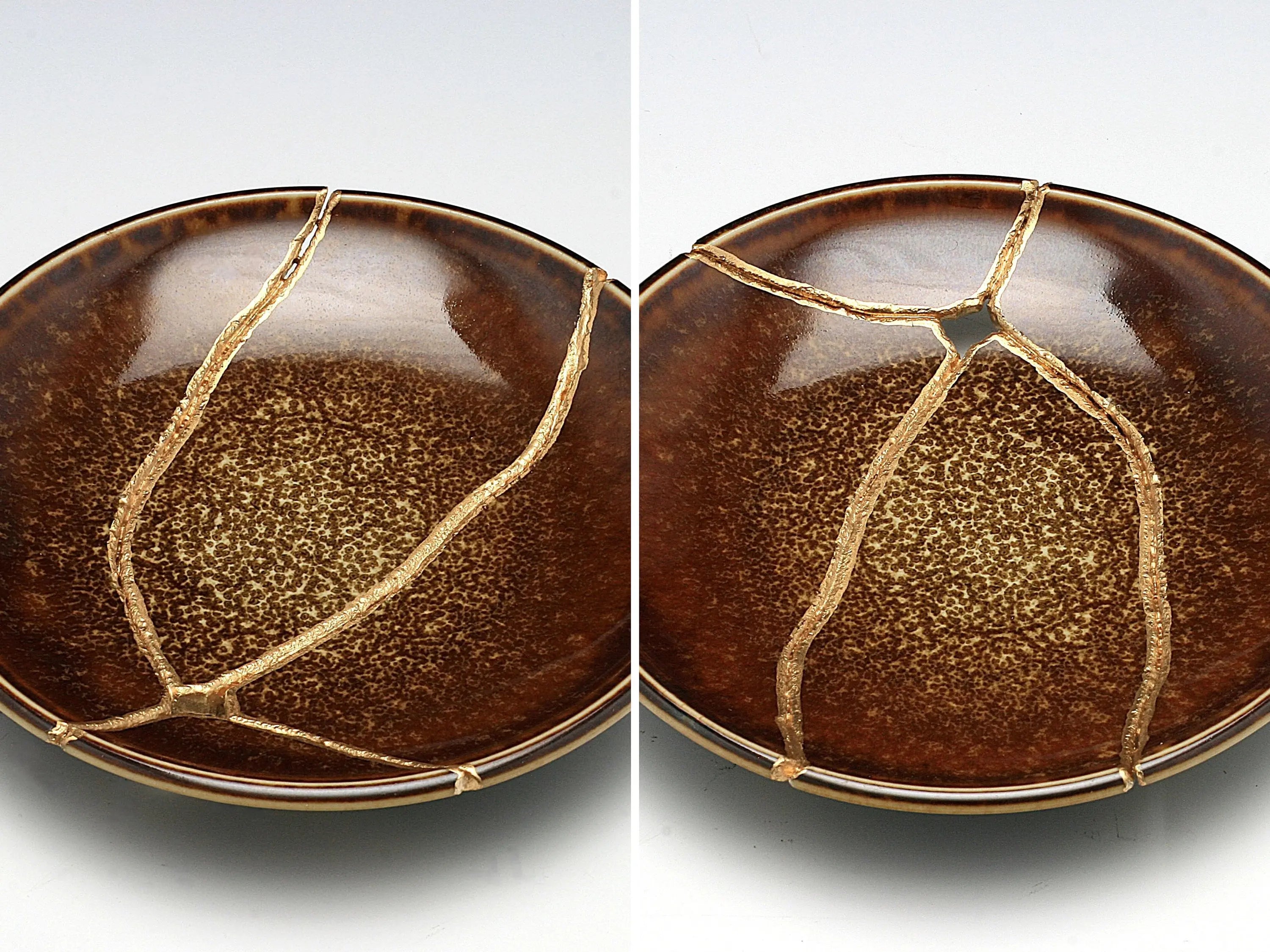 Medium Brown Kintsugi Plate