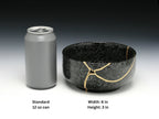 Large Black Textured Kintsugi Bowl