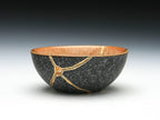 Small Orange and Gray Kintsugi Bowl