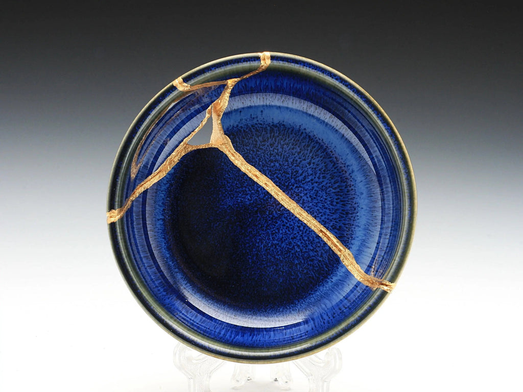 Small Dark Blue Kintsugi Dish