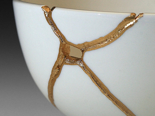 Medium White Kintsugi Bowl