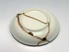 Small Blue and White Kintsugi Plate with Leaves