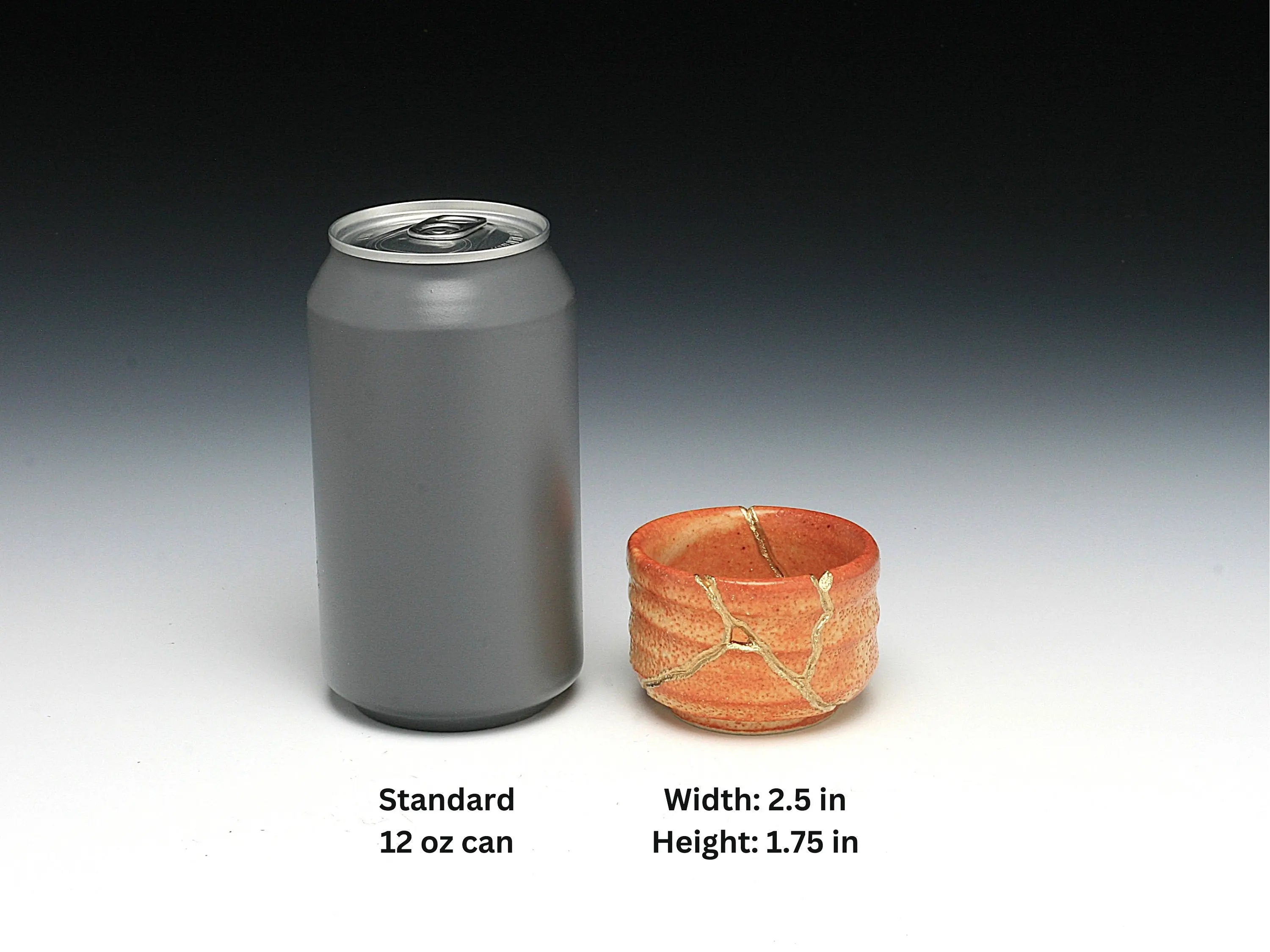 Small Orange Kintsugi Saki Cup