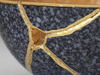 Small Orange and Gray Kintsugi Bowl