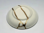 Small Blue and White Kintsugi Plate With Small Flowers