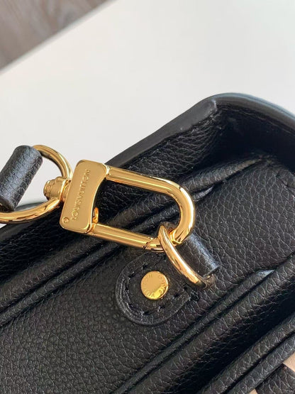 LV M45773 Pochette MÃ©tis Bag 25cm Black Beige Monogram Embossed Cowhide