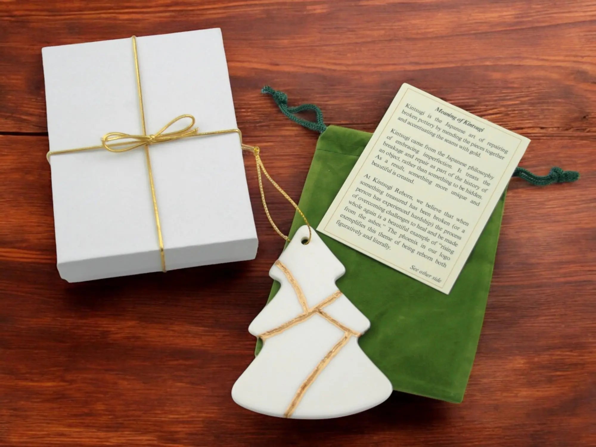 Christmas Tree shaped Kintsugi Ornament