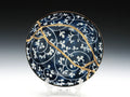 Small Blue and White Kintsugi Plate with Vines