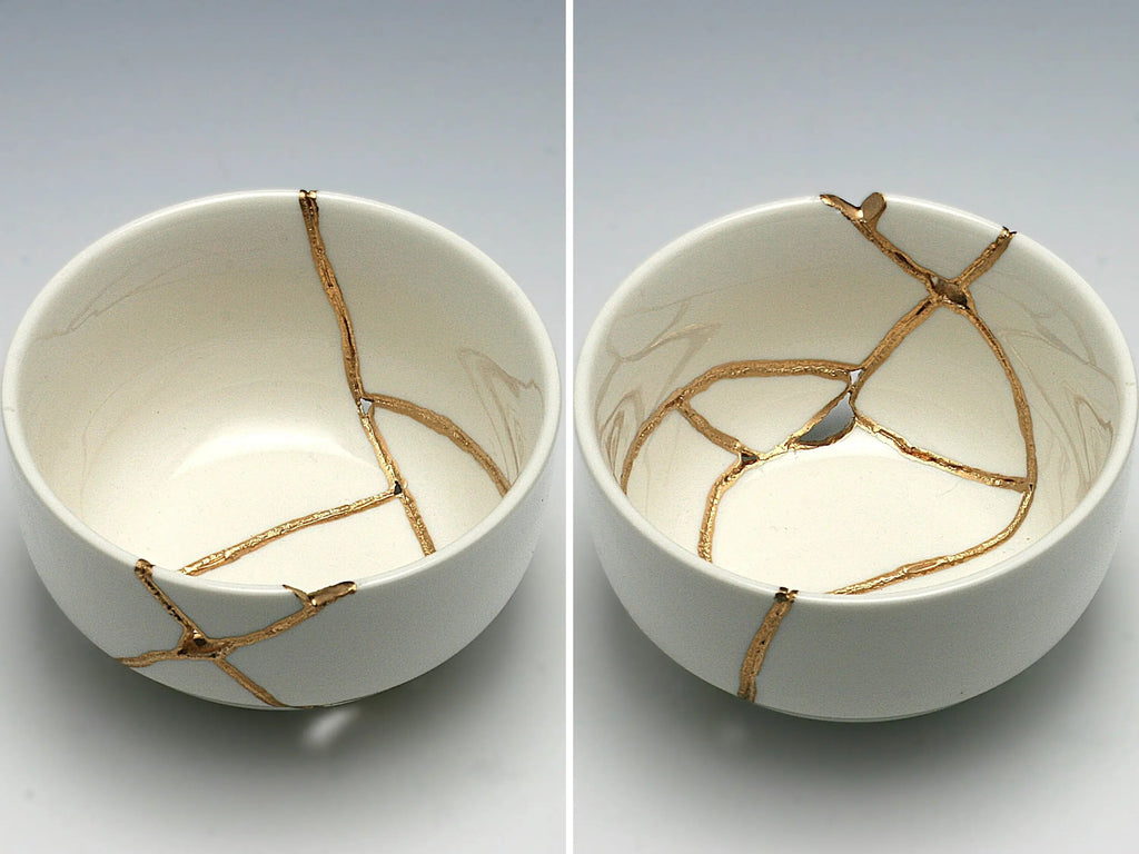 Medium White Kintsugi Bowl