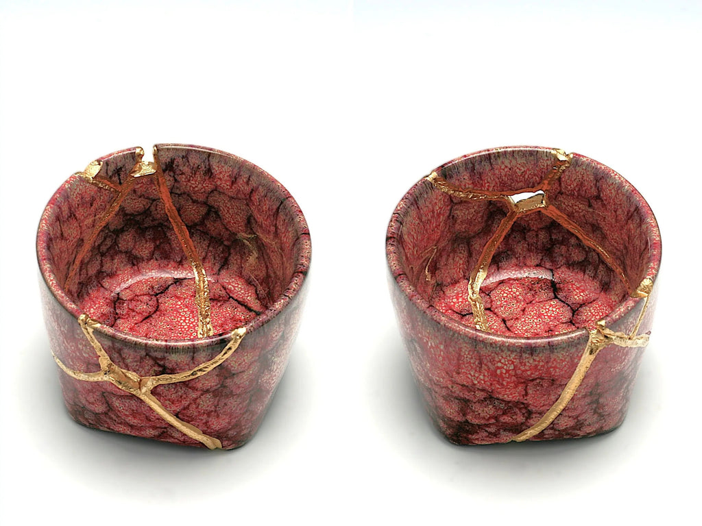 Small Pink Kintsugi Saki Cup