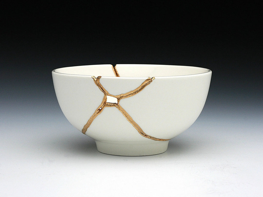 Medium White Kintsugi Bowl