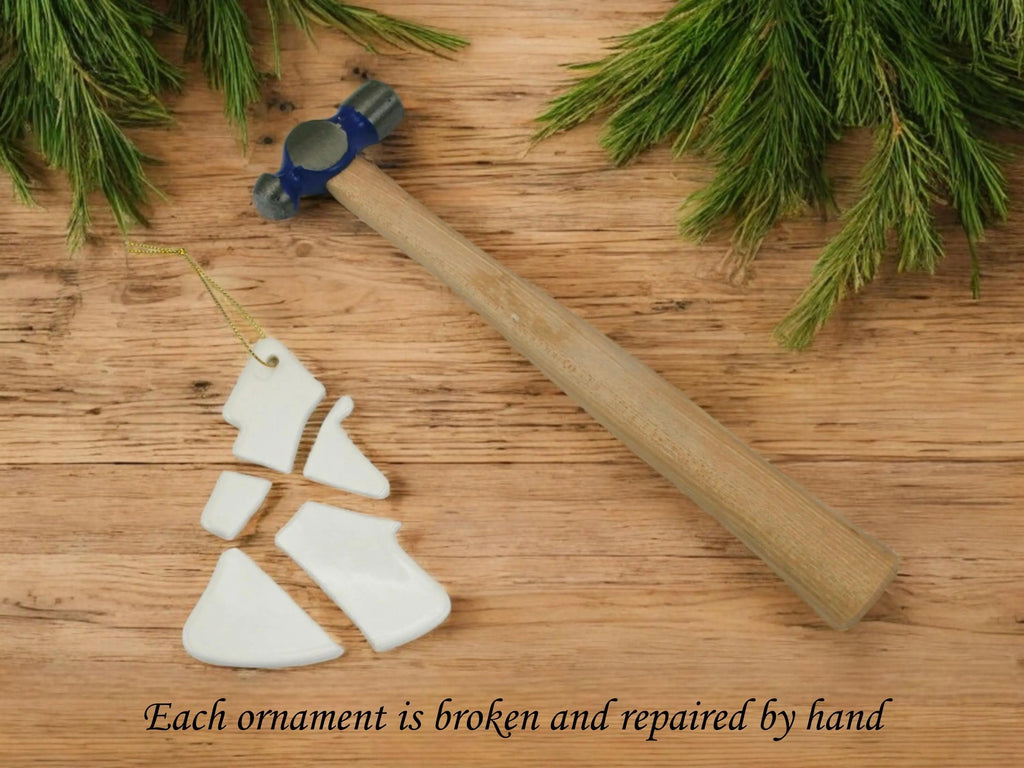 Christmas Tree shaped Kintsugi Ornament
