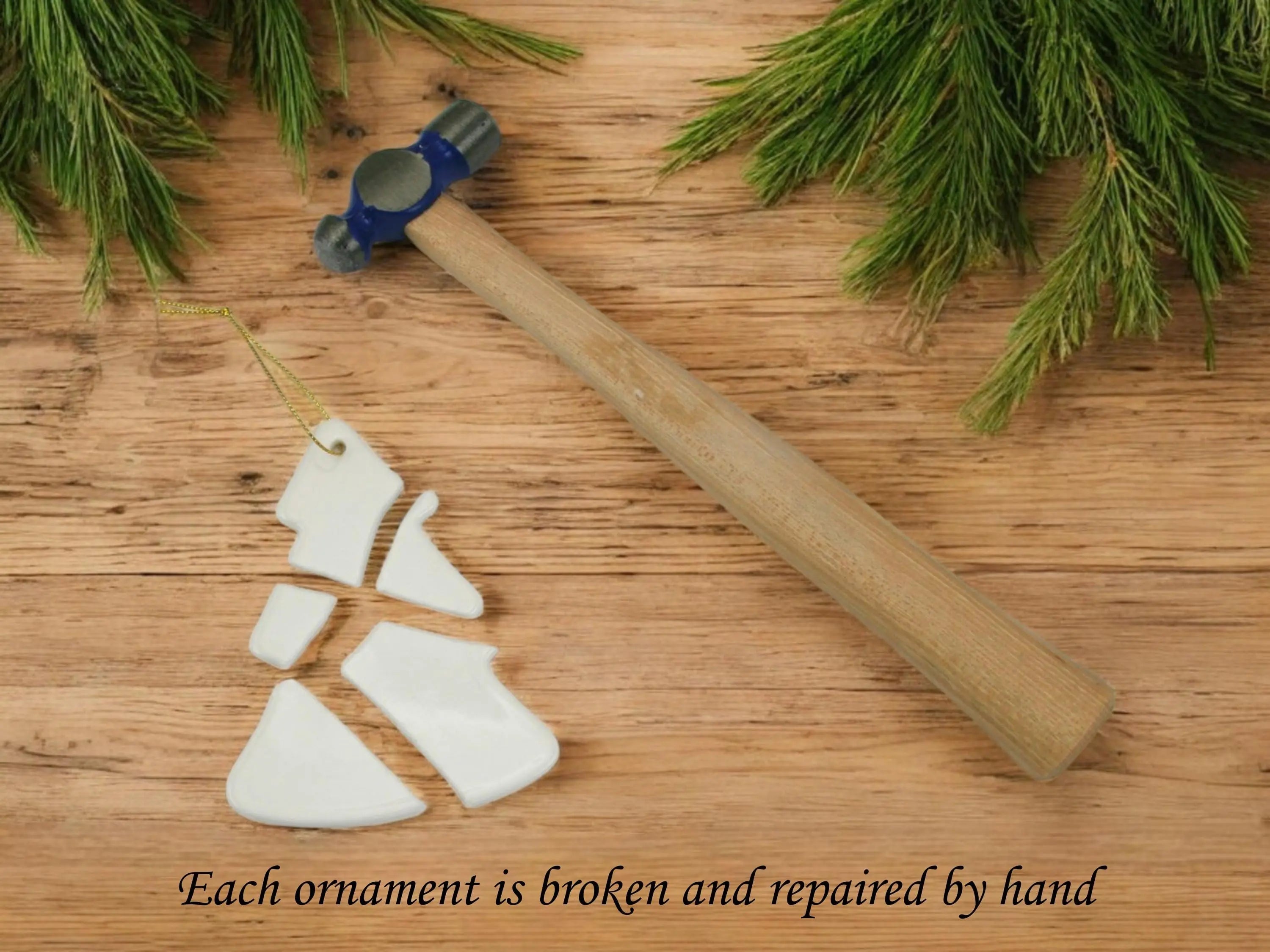 Christmas Tree shaped Kintsugi Ornament