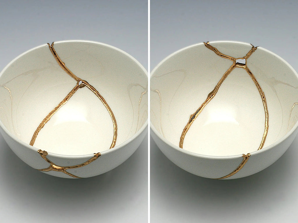 Medium White Kintsugi Bowl