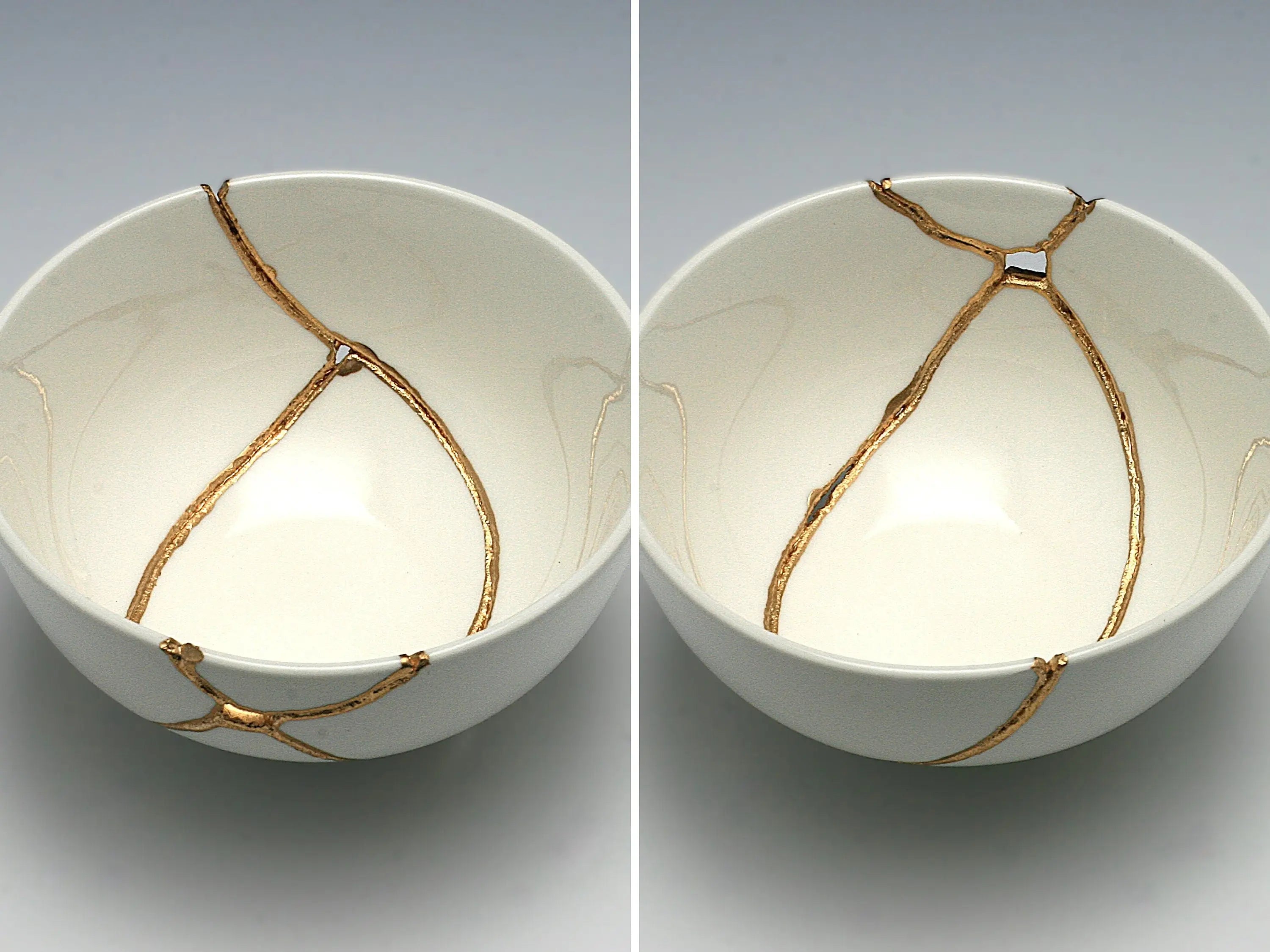 Medium White Kintsugi Bowl