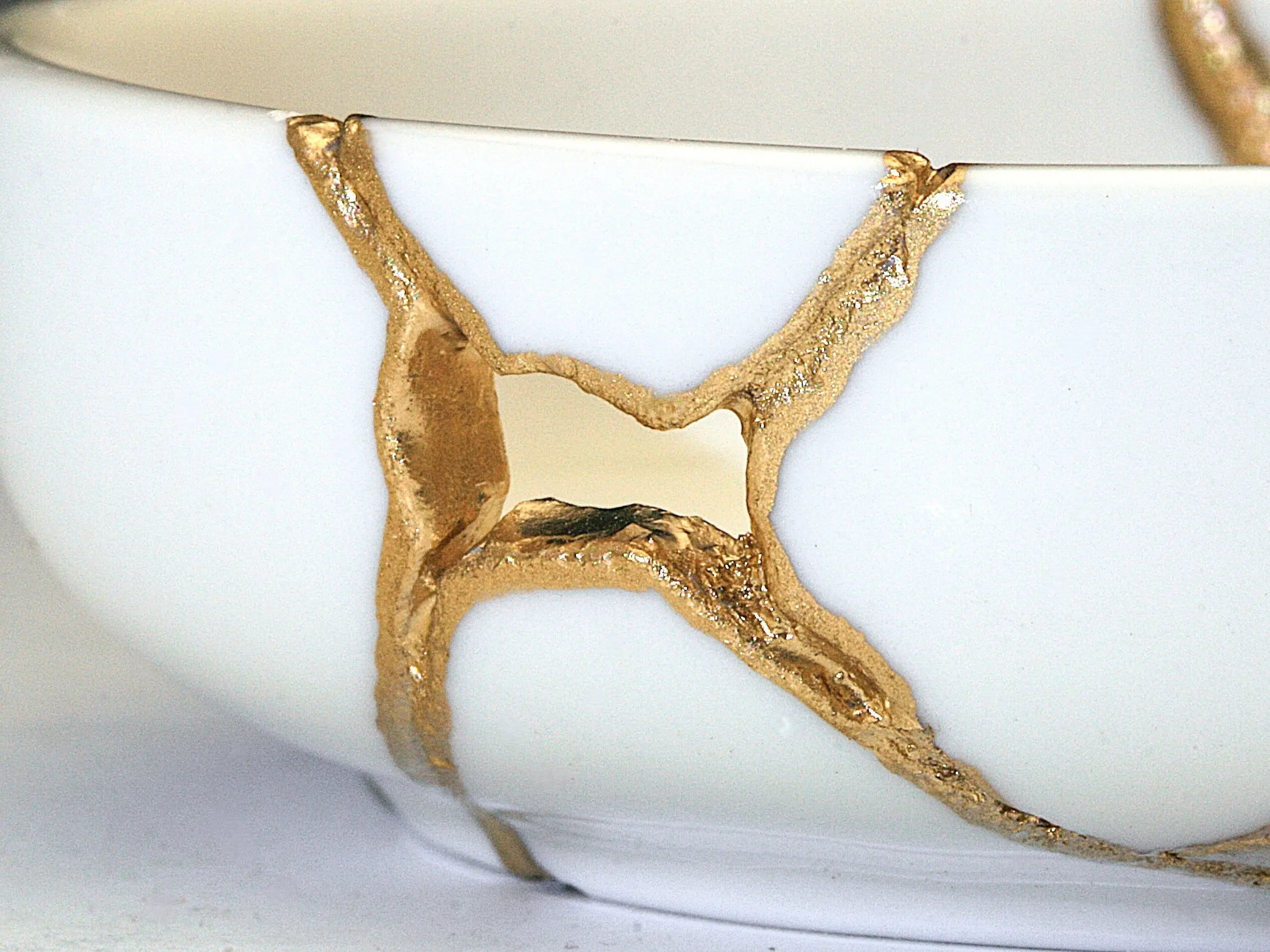 Small White Kintsugi Dish