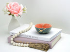 Small Salmon and Gray Kintsugi Bowl