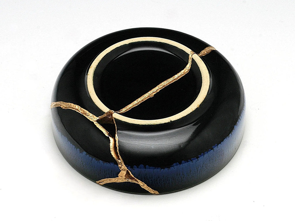 Small Dark Blue Kintsugi Dish