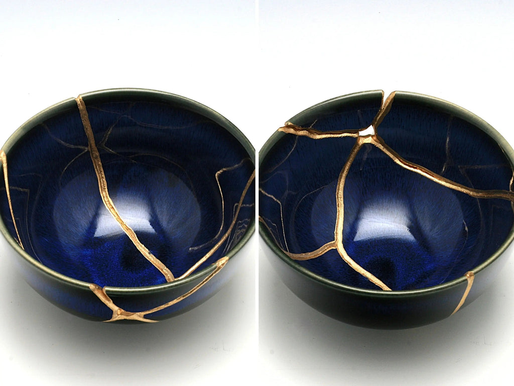 Medium Blue Kintsugi Bowl